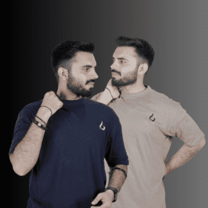 Summer Solution : Pack of 2 Oversized T Shirts (Blue & beige)