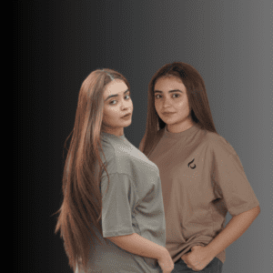 Summer Solution : Pack of 2 Oversized T Shirts (Green & beige)